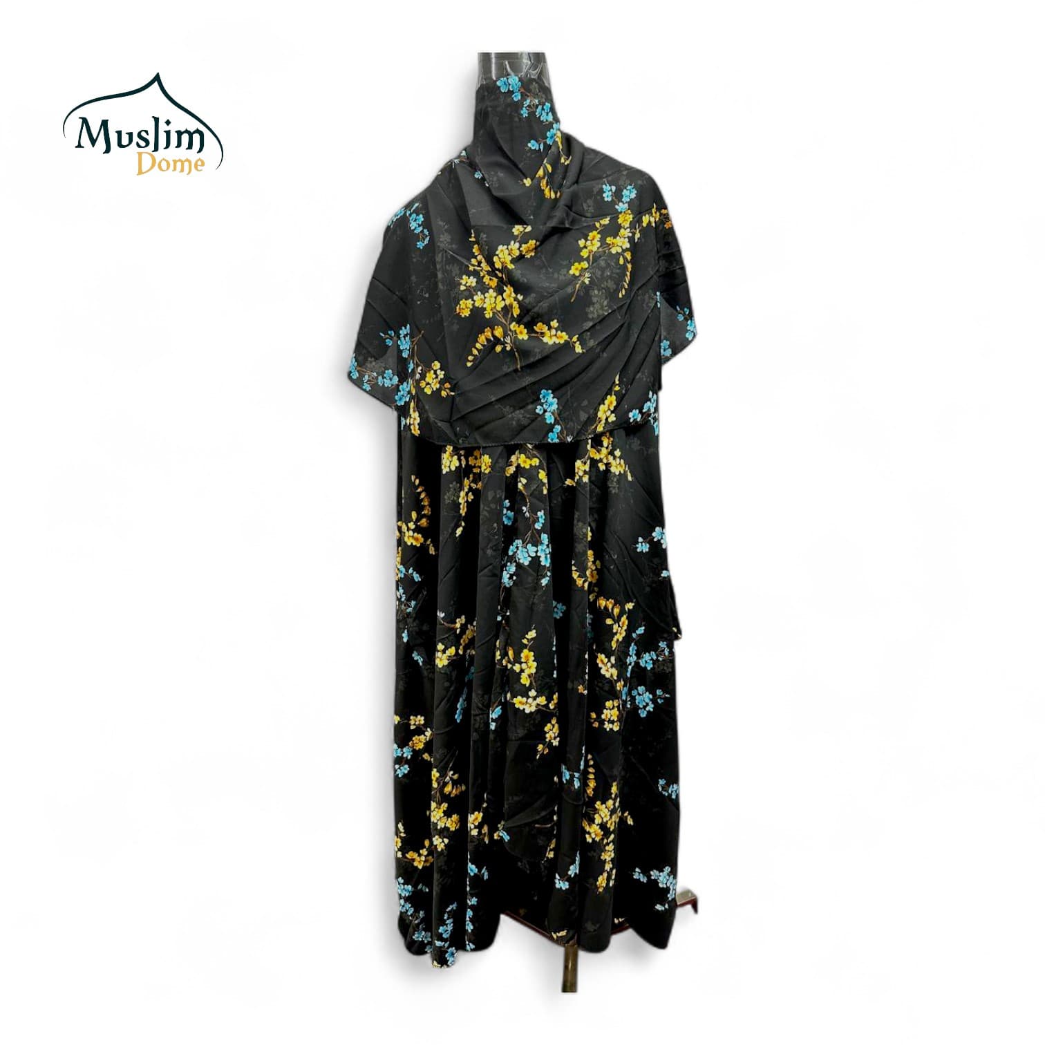 Premium Printed Black Khimar with Niqab – Alex Fabric