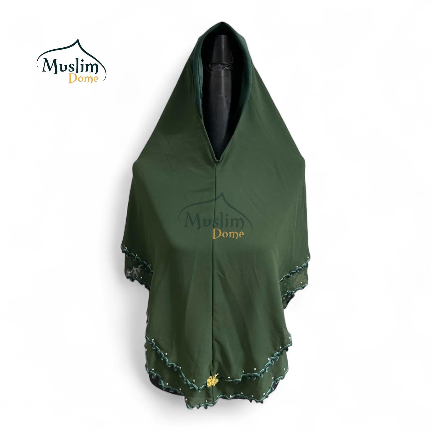 Double Layer Lease Ready Hijab – Green (Malaysian Imported)