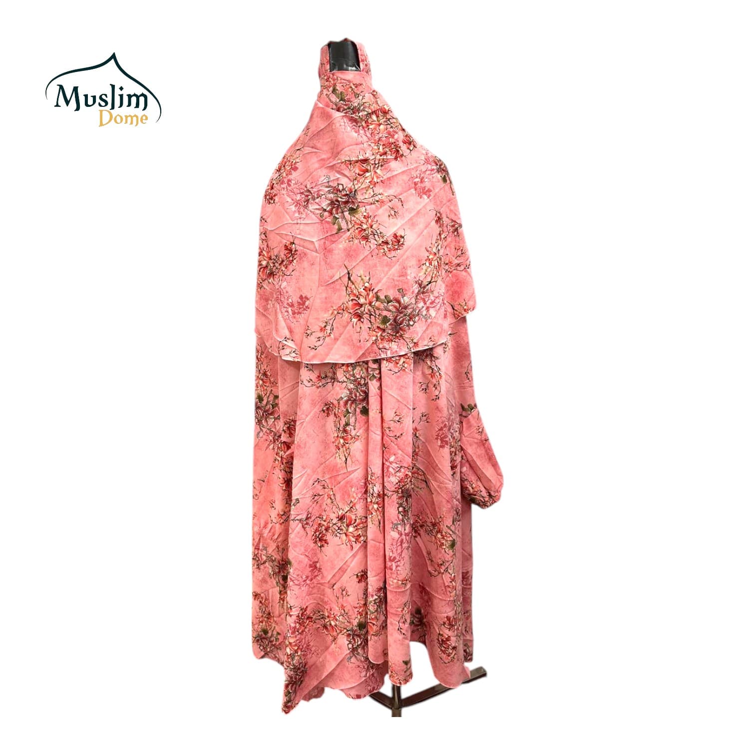 Premium Printed Pink Khimar with Niqab – Alex Fabric