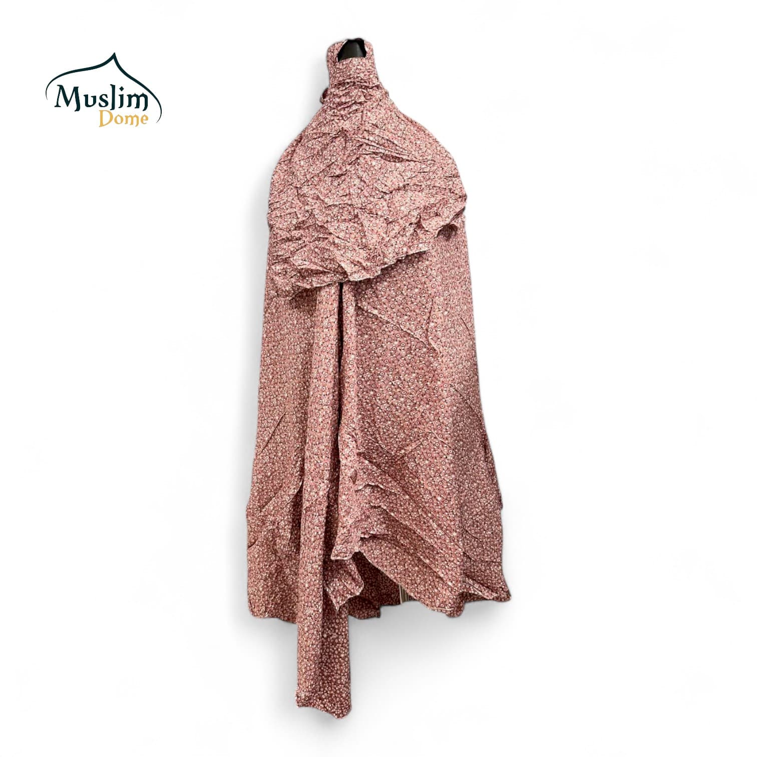Printed Peach Linen Khimar with Niqab – Muslim Dome Exclusive