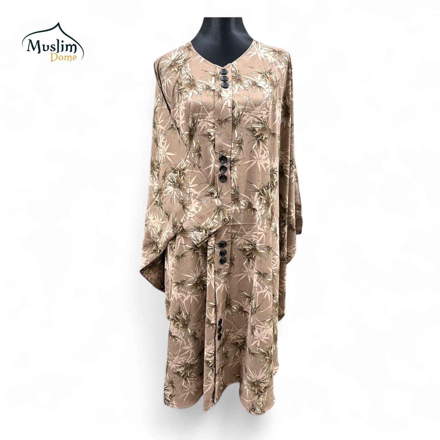 Abaya– Flower Printed Brown