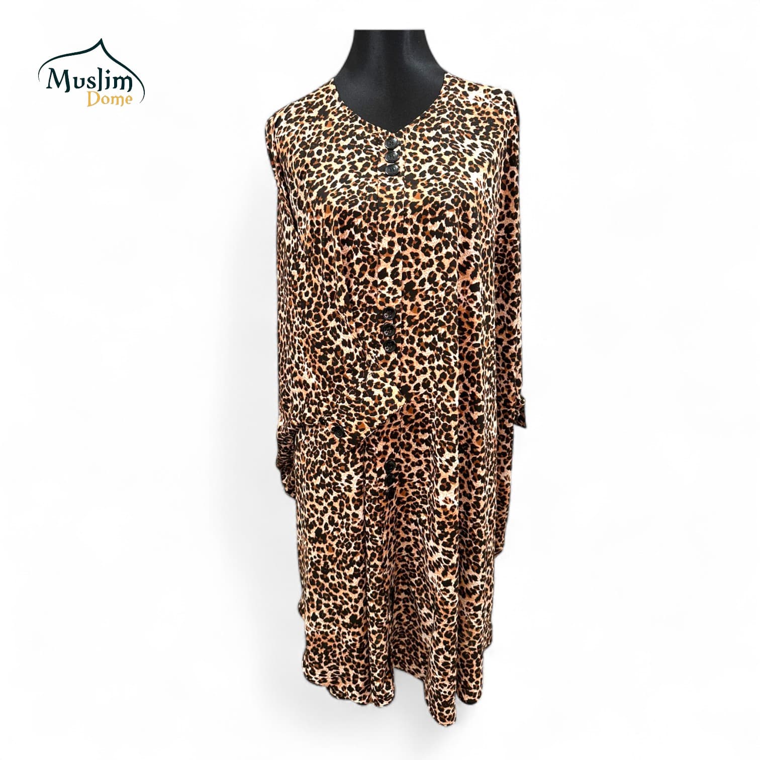 Abaya – Leopard Printed Brown Black