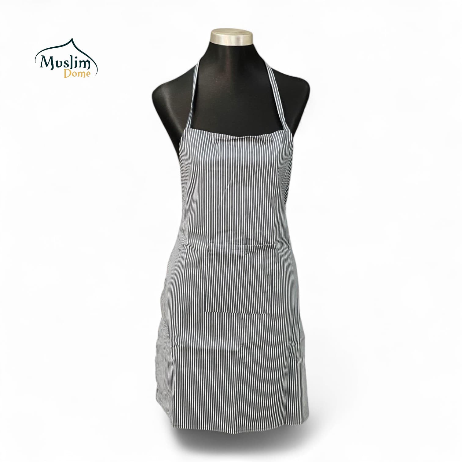 Kitchen Apron with Pockets – Stripe Ash Design