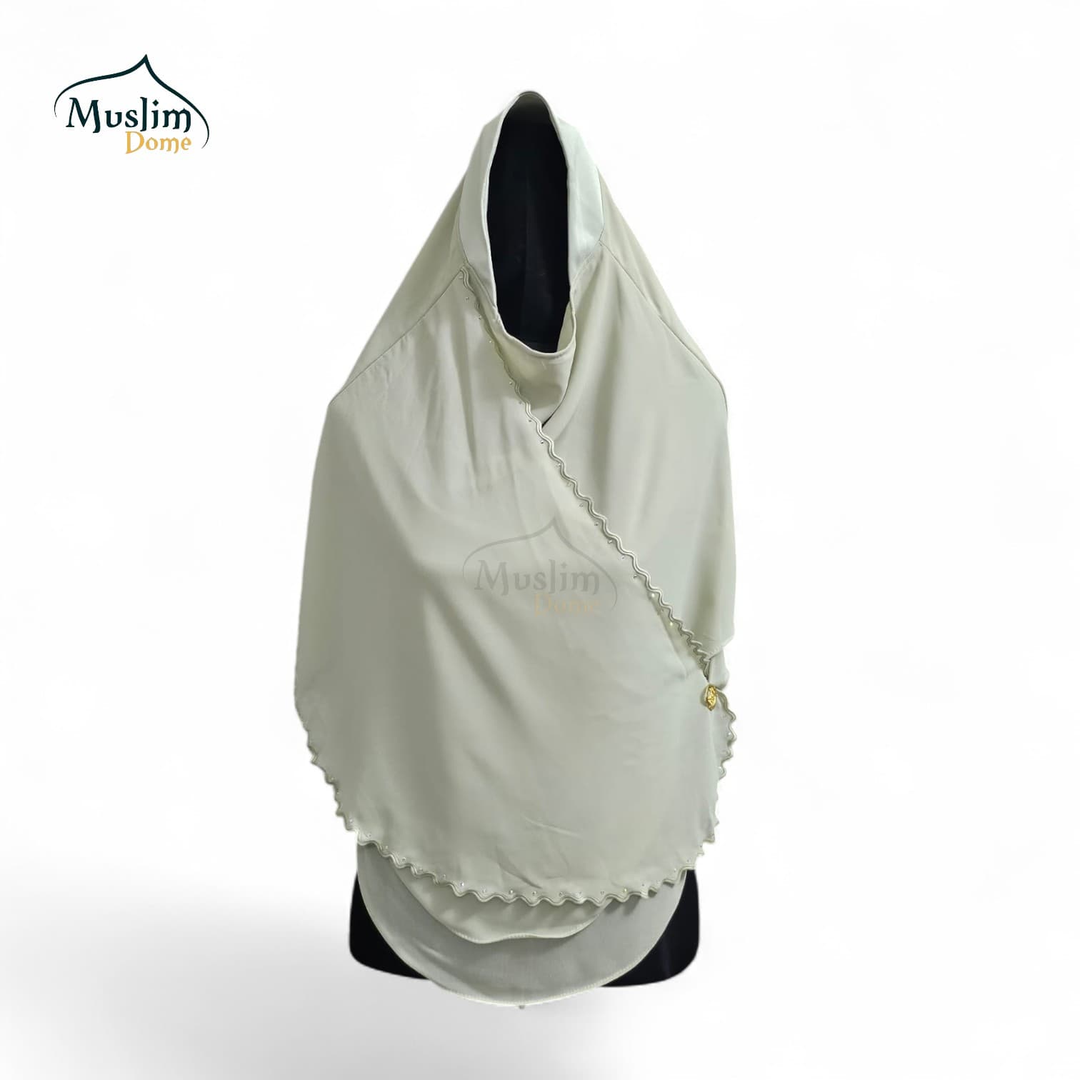 Single Line Stone Hijab – Off White (Malaysian Imported)